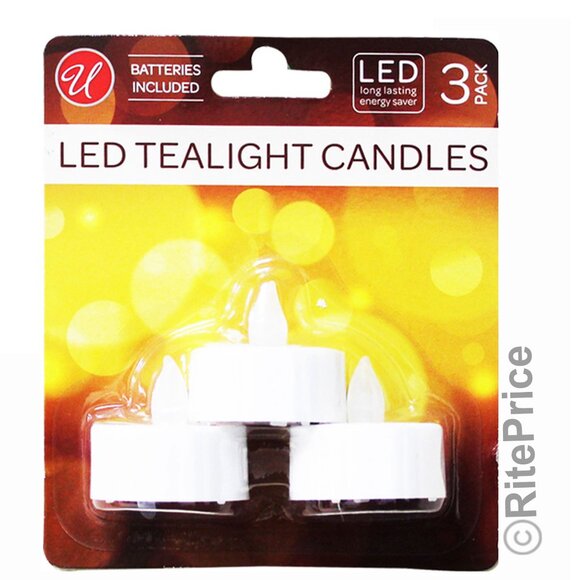 6 PCS Battery Operated LED Flameless Tea Light Candles Long Lasting (2 Pack) - Picture 3 of 8